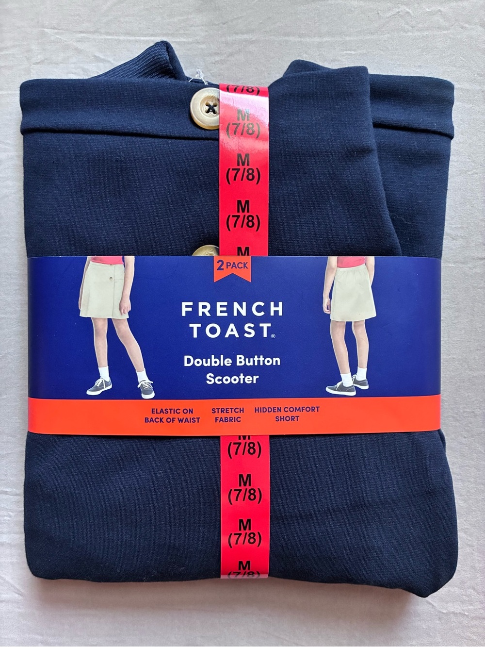 NEW French Toast Navy Double Button Scooter Skort - 2 Pack